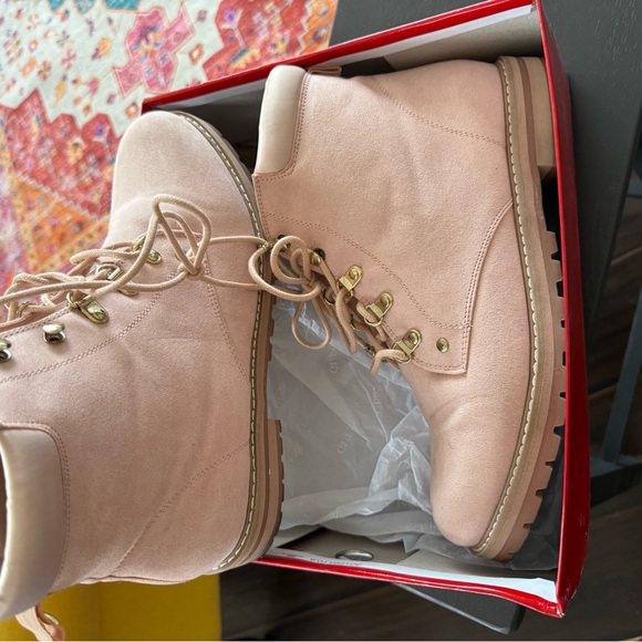 Women's Pink Guess Lace-Up Boots - Picture 2 of 9